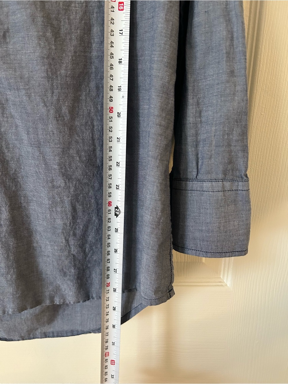 J.Crew Blue Chambray Tunic Shirt Button Front Long Sleeve - Women's Size Small - Picture 10 of 11